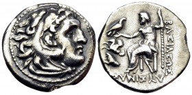 KINGS OF THRACE. Lysimachos, 305-281 BC. Drachm (Silver, 18.5 mm, 4.01 g, 4 h), with the types of Alexander III of Macedon, Lampsakos, circa 299/8-297...