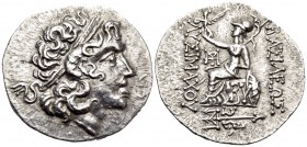 KINGS OF THRACE. Lysimachos, 305-281 BC. Tetradrachm (Silver, 32 mm, 15.06 g, 11 h), struck under Mithradates VI Eupator, Byzantion, c. 88-86. Diademe...
