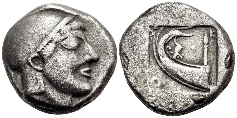 MACEDON. Skione. Circa 480-470 BC. Tetradrachm (Silver, 23.5 mm, 16.46 g, 3 h). ...