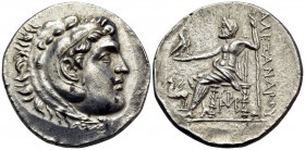 KINGS OF MACEDON. Alexander III ‘the Great’, 336-323 BC. Tetradrachm (Silver, 31 mm, 16.78 g, 11 h), struck posthumously, Alabanda, c. 185-173. Head o...