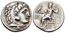 KINGS OF MACEDON. Philip III Arrhidaios, 323-317 BC. Drachm (Silver, 17 mm, 4.17 g, 12 h), Kolophon. Head of Herakles to right, wearing lion's skin he...