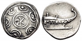 KINGS OF MACEDON. Time of Philip V and Perseus, 187-168 BC. Triobol (Silver, 13.5 mm, 1.76 g, 1 h), struck in the name of the Botteatans, Pella, in th...
