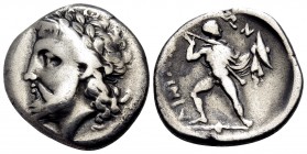 THESSALY. Ainianes. Circa 360s-350s BC. Hemidrachm (Silver, 16 mm, 2.63 g, 10 h), Hypata. Laureate and bearded head of Zeus to left. Rev. AINIAN-ΩN Th...