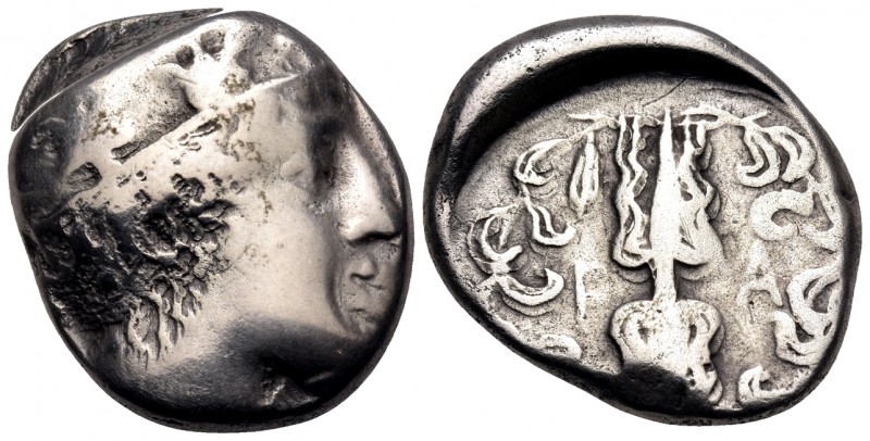 ELIS. Olympia. 92nd Olympiad, 412 BC. Stater (Silver, 23 mm, 11.91 g, 9 h), Hera...