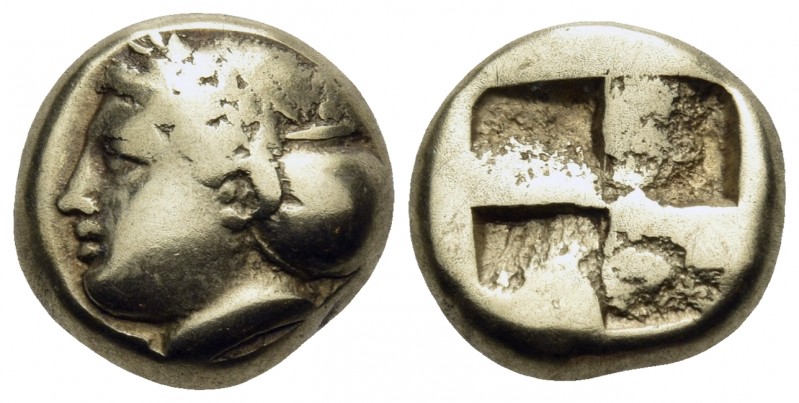 IONIA. Phokaia. Circa 387-326 BC. Hekte (Electrum, 10 mm, 2.50 g). Female head t...