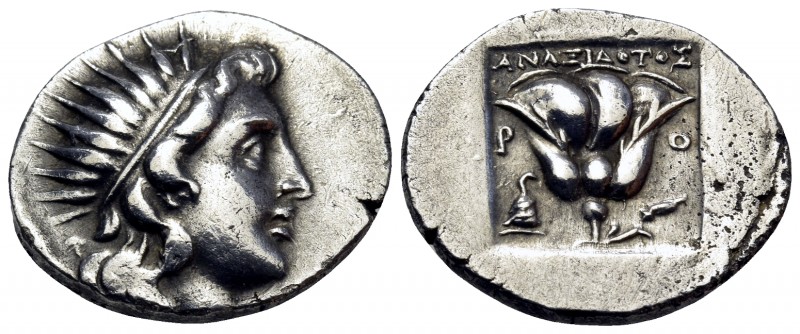 ISLANDS OFF CARIA, Rhodos. Rhodes. Circa 88-84 BC. Drachm (Silver, 16.5 mm, 2.92...