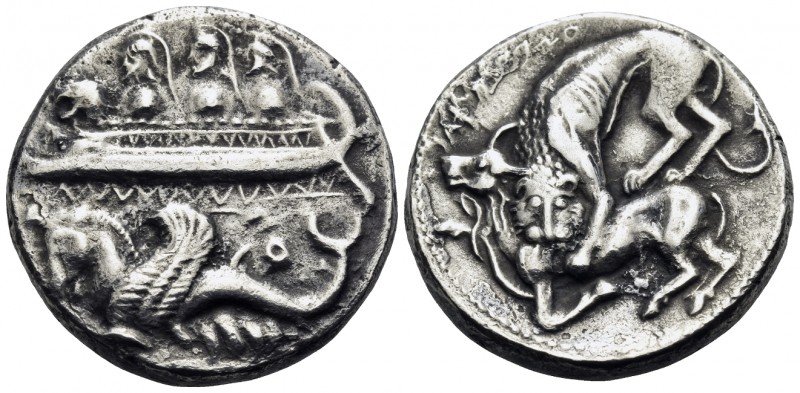 PHOENICIA. Byblos. Uzzibaal, circa 400-365 BC. Shekel (Silver, 23 mm, 13.22 g, 1...