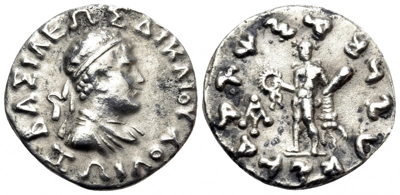 BAKTRIA, Indo-Greek Kingdom. Zoilos I, circa 150-130 BC. Drachm (Silver, 16.5 mm...