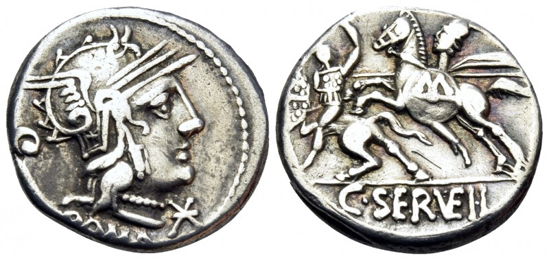 C. Servilius Vatia, 127 BC. Denarius (Silver, 17.5 mm, 3.88 g, 5 h), Rome. ROMA ...