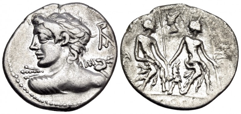 Lucius Caesius, 112-111 BC. Denarius (Silver, 20.5 mm, 3.78 g, 1 h), Rome. Bust ...