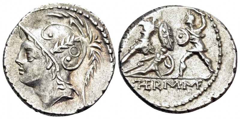 Q. Thermus M.f, 103 BC. Denarius (Silver, 19 mm, 3.95 g, 9 h), Rome. Head of Mar...