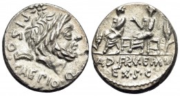 Q. Servilius Caepio, 100 BC. Denarius (Silver, 18 mm, 3.80 g, 12 h). PISO · / CAEPIO · Q Laureate head of Saturn to right; behind, harpa; above, star....
