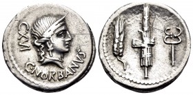 C. Norbanus, 83 BC. Denarius (Silver, 19 mm, 3.99 g, 7 h), Rome. C.NORBANVS / CXVI Diademed head of Venus to right. Rev. Ear of wheat, fasces bound wi...