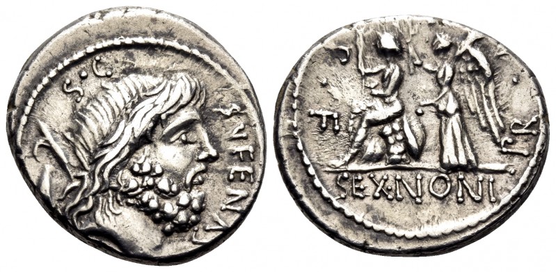 M. Nonius Sufenas, 57 BC. Denarius (Silver, 18 mm, 3.96 g, 5 h), Rome. S•C - SVF...