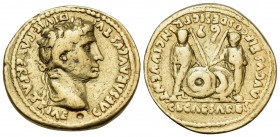 Augustus, 27 BC-AD 14. Aureus (Gold, 20 mm, 7.87 g, 4 h), Lugdunum, 2 BC-AD 4. CAESAR AVGVSTVS DIVI F PATER PATRIAE Laureate head of Augustus to right...