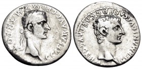Gaius (Caligula), with Germanicus, 37-41. Denarius (Silver, 19.5 mm, 3.71 g, 3 h), Rome, 37-38. C CAESAR AVG GERM P M TR POT Laureate head of Gaius to...