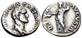 Galba, 68-69. Denarius (Silver, 18 mm, 3.36 g, 7 h), Rome, July 68 - January 69. IMP SER GALBA CAESAR ΛVG Laureate head of Galba to right. Rev. DIVA A...