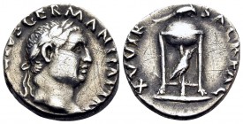 Vitellius, 69. Denarius (Silver, 17.5 mm, 3.43 g, 6 h), Rome, April - December 69. A VITELLIVS GERMAN IMP TR P Laureate head of Vitellius to right. Re...