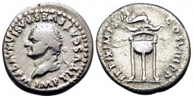 Titus, 79-81. Denarius (Silver, 18 mm, 3.01 g, 7 h), Rome, 80. IMP TITVS CAES VESPASIAN AVG P M Laureate head of Titus to left. Rev. TR P IX IMP XV CO...