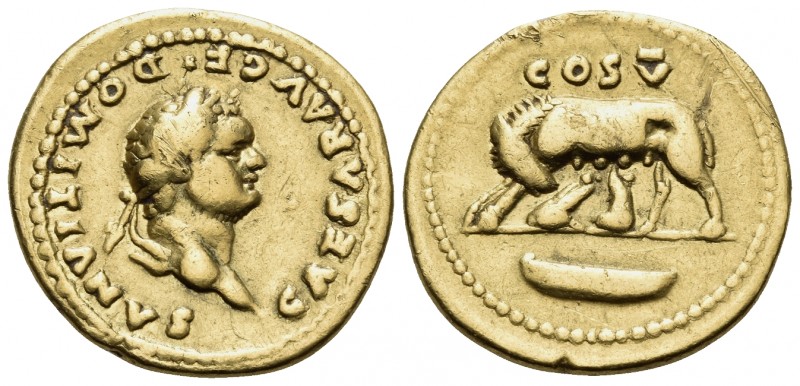 Domitian, as Caesar, 69-81. Aureus (Gold, 20 mm, 6.94 g, 5 h), struck under Vesp...