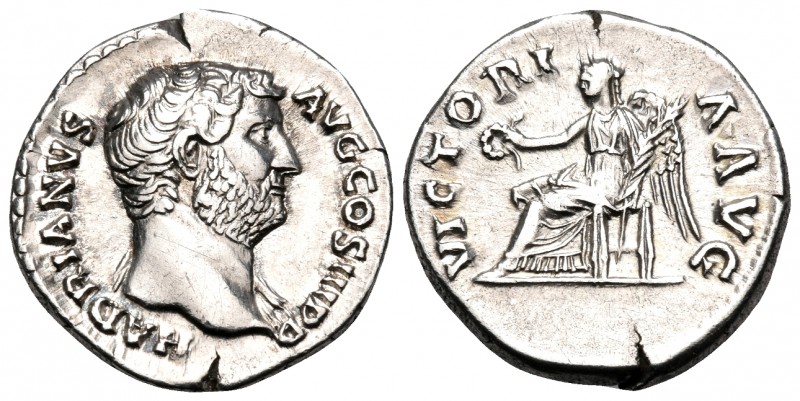 Hadrian, 117-138. Denarius (Silver, 17 mm, 3.41 g, 6 h), Rome, 134-138. HADRIANV...