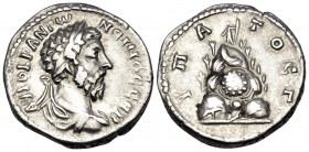 CAPPADOCIA. Caesaraea-Eusebia. Marcus Aurelius, 161-180. Didrachm (Silver, 21 mm, 6.52 g, 6 h), 161-166. AYTOKP ANTΩNEINOC CEB Laureate and draped (or...