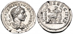 Elagabalus, 218-222. Denarius (Silver, 20 mm, 2.91 g, 6 h), Rome, 218-219. IMP CAES M AVR ANTONINVS AVG Laureate and draped bust of Elagabalus to righ...