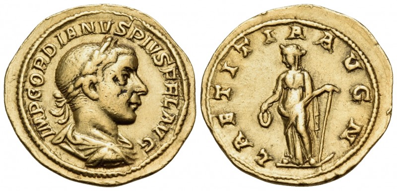 Gordian III, 238-244. Aureus (Gold, 20.5 mm, 4.99 g, 6 h), Rome, 240-243. IMP GO...