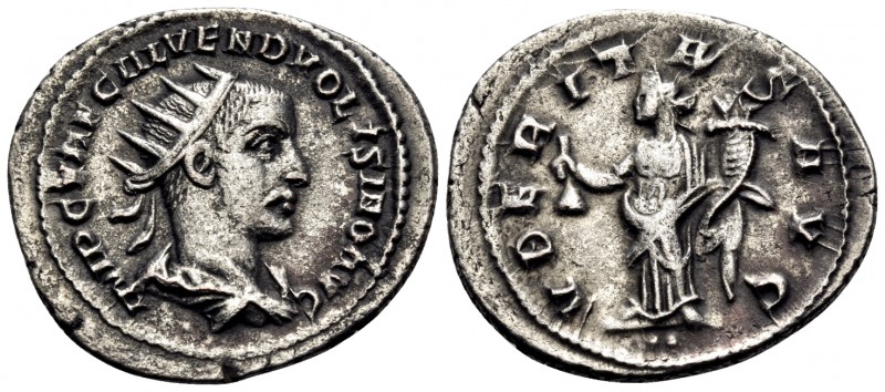 Volusian, 251-253. Antoninianus (Silver, 23.5 mm, 3.74 g, 6 h), Antioch. IMP C V...