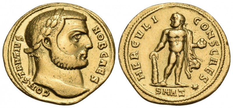 Constantius I Chlorus, as Caesar, 293-305. Aureus (Gold, 19.5 mm, 5.29 g, 12 h),...