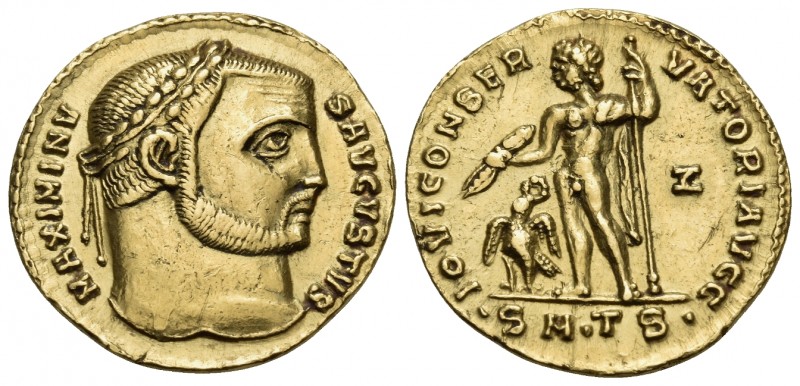 Maximinus II, 310-313. Aureus (Gold, 19.5 mm, 5.48 g, 5 h), Thessalonica, 7th of...