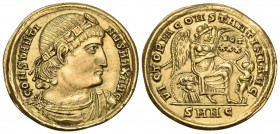 Constantine I, 307/310-337. Solidus (Gold, 21.5 mm, 4.45 g, 5 h), issued in honor of Constantine's Tricennalia, Nicomedia, 2nd officina, 335. CONSTANT...