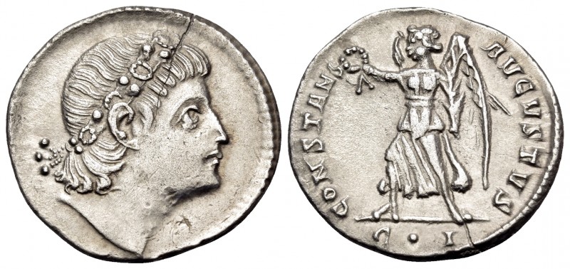 Constans, 337-350. Siliqua (Silver, 19 mm, 2.54 g, 6 h), Constantinople, 10th of...