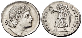 Constans, 337-350. Siliqua (Silver, 19 mm, 2.54 g, 6 h), Constantinople, 10th officina (I), 337-340. Rosette-diademed head of Constans to right, facin...