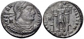 Vetranio, 350. Centenionalis (Bronze, 23 mm, 5.55 g, 12 h), Siscia, 1st officina (A). D N VETRANIO P F AVG Laureate, draped and cuirassed bust of Vetr...