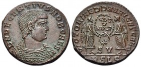 Decentius, Caesar, 350/1-353. Centenionalis (Bronze, 20.5 mm, 4.71 g, 6 h), Lugdunum, 2nd officina (S), 351-353. D N DECENTIVS NOB CAES Bare-headed an...