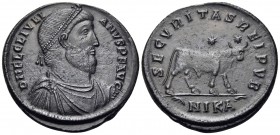 Julian II, The Philosopher, 360-363. Double Maiorina (Bronze, 29 mm, 8.53 g, 12 h), Nicomedia, 1st officina (A). D N FL CL IVLI-ANVS P F AVG Pearl-dia...