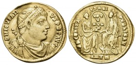 Jovian, 363-364. Solidus (Gold, 21.5 mm, 4.40 g, 5 h), Antioch, 7th officina (Z), 363. D N IOVIAN-VS PEP AVG Pearl-diademed, draped and cuirassed bust...