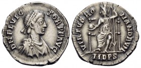 Flavius Victor, 387-388. Siliqua (Silver, 16.5 mm, 1.80 g, 11 h), Mediolanum. D N FL VIC-TOR P F AVG Pearl-diademed, draped and cuirassed bust of Flav...
