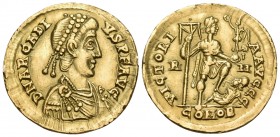 Arcadius, 383-408. Solidus (Gold, 20.5 mm, 4.44 g, 5 h), Rome, 404-408. D N ARCADI-VS P F AVG Draped and cuirassed bust of Arcadius to right, wearing ...