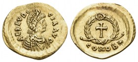 Aelia Eudocia, Augusta, 423-460. Tremissis (Gold, 15 mm, 1.48 g, 12 h), struck under her husband, Theodosius II, Constantinople, 420-450/455. AEL EVDO...
