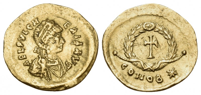 Aelia Pulcheria, Augusta, 414-453. Tremissis (Gold, 14.5 mm, 1.49 g, 12 h), stru...