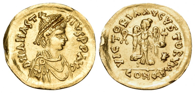 Anastasius I, 491-518. Tremissis (Gold, 15.5 mm, 1.54 g, 6 h), Constantinople, 4...