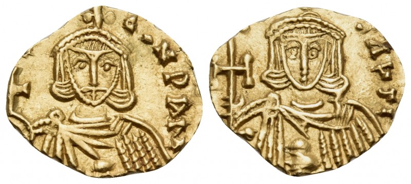 Constantine V Copronymus, with Leo IV, 741-775. Tremissis (Gold, 14 mm, 1.22 g, ...