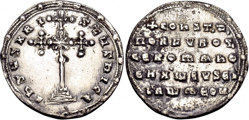 Constantine VII Porphyrogenitus, with Romanus II, 913-959. Miliaresion (Silver, ...