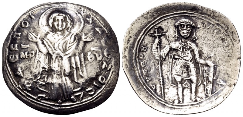 Constantine IX Monomachus, 1042-1055. Miliaresion (Silver, 25 mm, 2.22 g, 6 h), ...