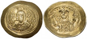 Michael VII Ducas, 1071-1078. Histamenon nomisma (Gold, 29 mm, 4.29 g, 6 h), Constantinople. IC - XC Bust of Christ Pantokrator facing, raising right ...