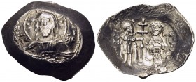 Alexius I Comnenus, 1081-1118. Histamenon (Electrum, 29 mm, 4.33 g, 6 h), Pre reform coinage, Thessalonica, 1082-1087. +KE RΘ ΑΛΕΖ / IC - XC Bust of C...