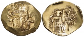 Theodore II Ducas-Lascaris, emperor of Nicaea, 1254-1258. Hyperpyron (Gold, 26 mm, 4.28 g, 5 h), Magnesia, year 2 = 1255-1256. IC - XC Christ enthrone...