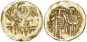 John III Ducas (Vatatzes), emperor of Nicaea, 1222-1254. Hyperpyron (Gold, 25 mm, 3.72 g, 5 h), Magnesia, 1232-1254 (?). IC - XC Christ enthroned faci...